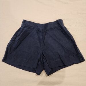 Daily Ritual Linen short Navy Blue 100% Linen pull on shorts with pockets